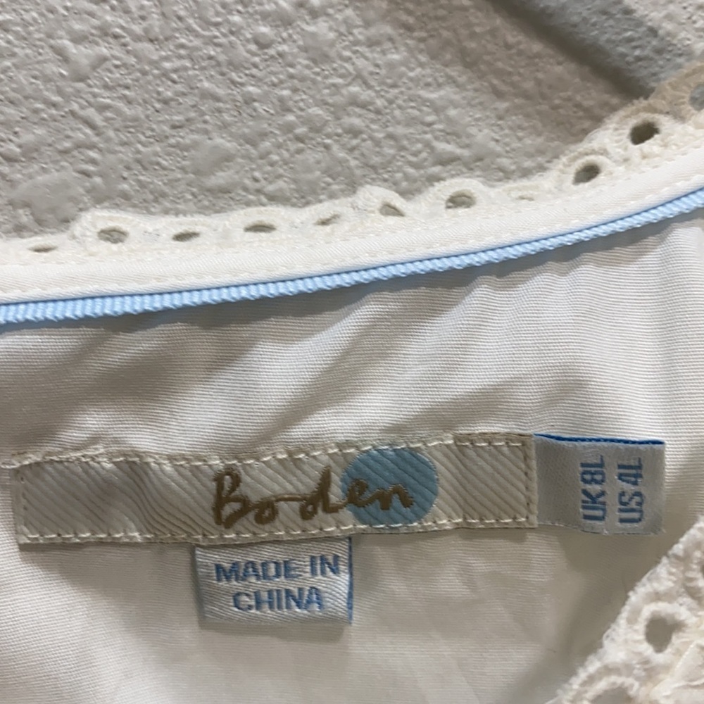 Boden Isadora Broderie Dress eyelet off white ww285 - Picture 3 of 11